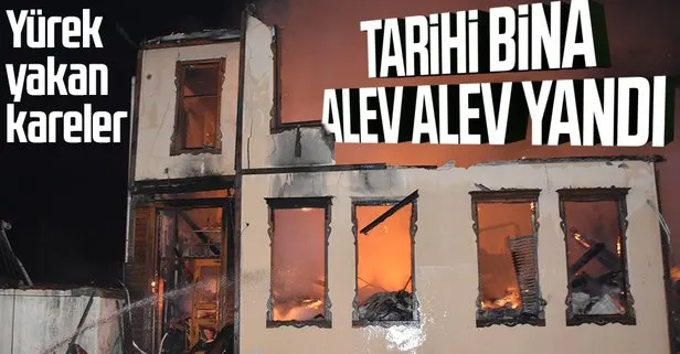 SON DAKİKA: Edirne’deki tarihi müftülük binası alev alev yandı