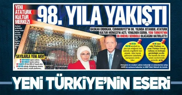 Başkan Recep Tayyip Erdoğan, Cumhuriyet’in 98. yılında İstanbul Atatürk Kültür Merkezi’ni açtı