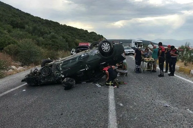 Aydın Didim'de korkunç kaza! 1 ölü 4 yaralı