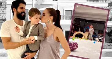 Fahriye Evcen ile Burak Özçivitin evi hayran bıraktı! Oğulları Karanın oyun odasındaki eğlenceli anlarını görenler: Ne kadar büyük