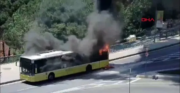Sarıyer’de İETT otobüsü yandı!