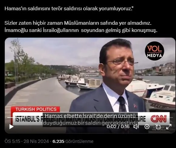 ABD merkezli CNN'de zamanlaması manidar röportaj! Başkan Erdoğan "Kuvâ-yi Milliye" dedi Ekrem İmamoğlu Hamas'ı terör örgütü ilan etti-12