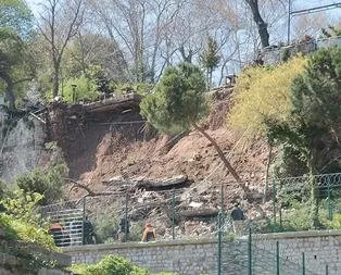 Gülhane Parkı’nda duvar çöktü