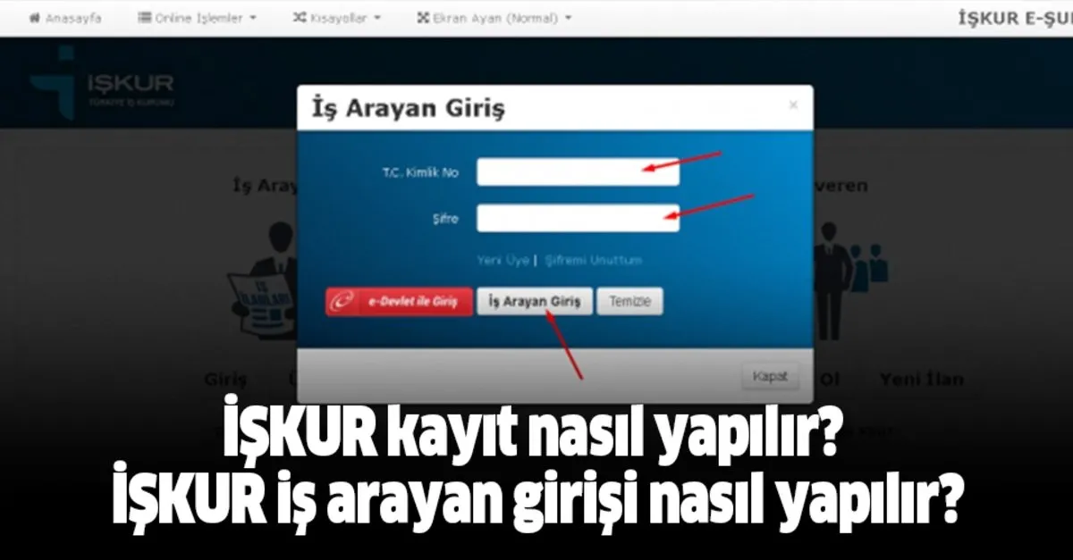 Iskur Kayit Nasil Yapilir Iskur Is Arayan Girisi Nasil Yapilir Takvim