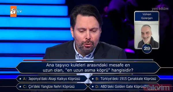 Kim Milyoner Olmak İster'de Kenan İmirzalıoğlu'nu duygulandıran 1915 Çanakkale Köprüsü sorusu: Asla unutturmamamız lazım - 2