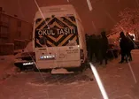 Buz pistine dönen yolda kazalar üst üste geldi