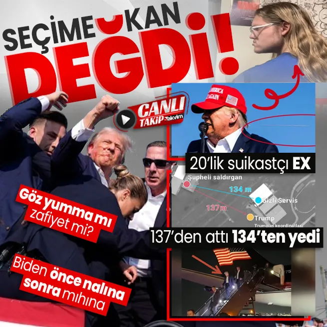 ABD Başkan adayı Donald Trump’a ’suikast’ girişimi! Kurşun kulağı sıyırdı kanlar içinde kaldı: 20’lik suikastçı EX | CANLI TAKİP
