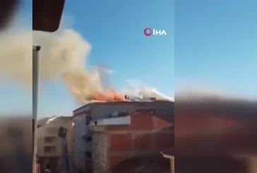 Bursa'da korkutan çatı yangını!