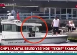 Belediye teknesini ailesi için kullandı!