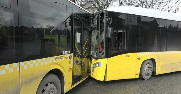 Başakşehir’de feci kaza! Aynı hattaki iki İETT otobüsü kafa kafaya çarpıştı