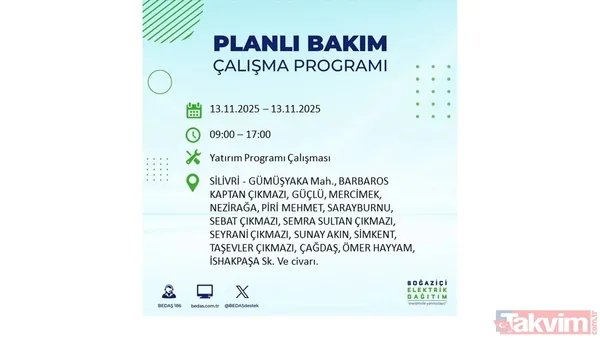 Mahallen listede olabilir! İstanbul'da büyük elektrik kesintisi: BEDAŞ 13 Kasım için saat verdi - 37