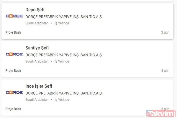 Sudi Arabistan Şantiye Şefi Alımı