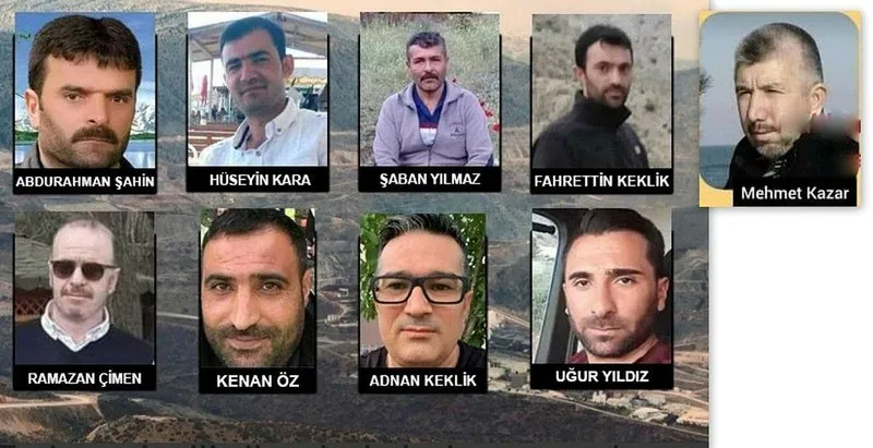 Toprak altında kalan 9 işçinin kimlikleri belli oldu.