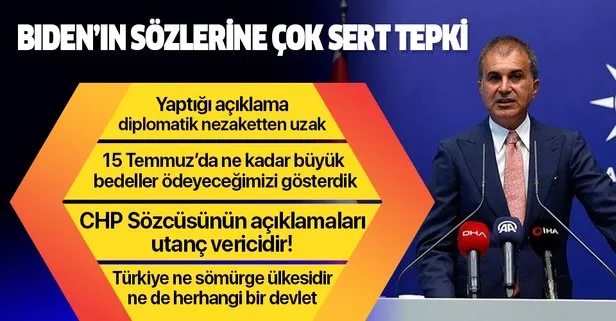 AK Parti Sözcüsü Ömer Çelik’ten CHP’nin Biden sözlerine tepki: Bunun kadar kurulmuş ahlaksız bir cümle duymadım