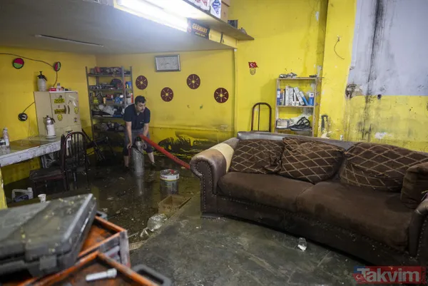 Ankara'da yağış sonrası sokaklar göle döndü! Vatandaşlar mağdur oldu iş yerlerini su bastı... - 5