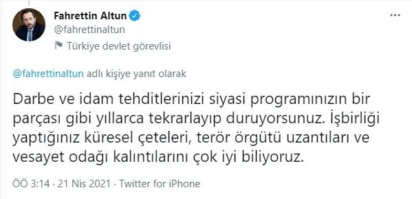 Menderes'in üzerinden Başkan Erdoğan'a hadsizce tehditte bulunan CHP'li Altay'a İletişim Başkanı Fahrettin Altun'dan tepki-5