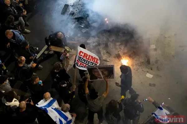 Tel Aviv yangın yeri! Katil Netanyahu karşıtı İsrailliler sokakları ateşe verdi - 11