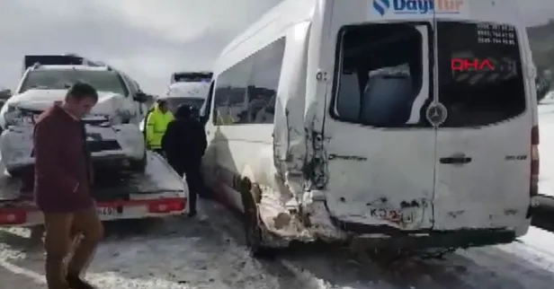 Karayolunda zincirleme kaza! Trafik durdu!-2