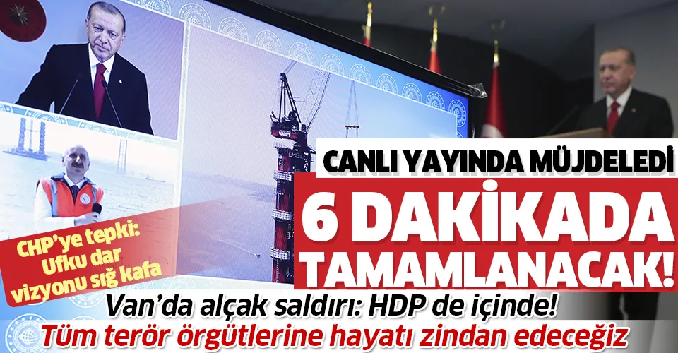 1915 Çanakkale Köprüsü'nde sona doğru! Başkan Erdoğan müjdeledi: 6 dakikada tamamlanacak