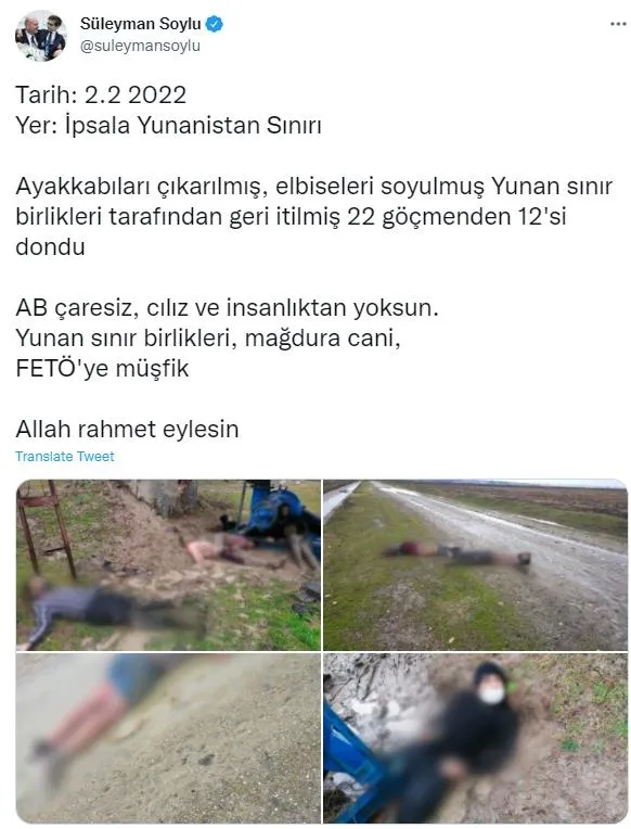Yunanistan tarafından geri itilen ve donarak ölen çok sayıda göçmenin cansız bedenine ulaşıldı-1