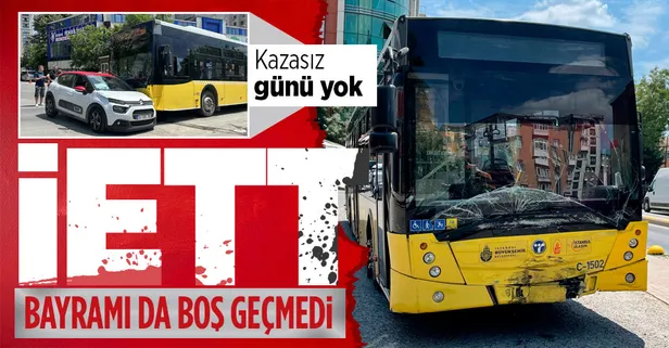 Kadıköy'de İETT otobüsü kaza yaptı