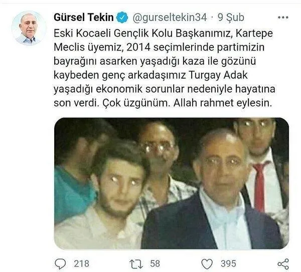 CHP’den büyük vefasızlık! Tugay Adak’ı öldükten sonra hatırladılar