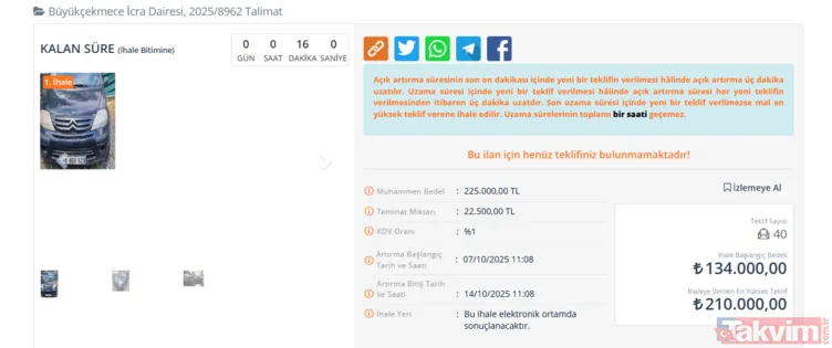 Devlet 225.000 TL ve 260.000 TL’ye otomobil satıyor