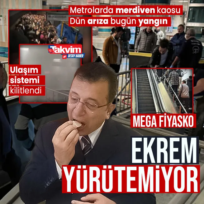 İstanbulda sistem kilitlendi İmamoğlu yürütemiyor | Metrolarda merdiven kaosu... Dün arıza bugün yangın