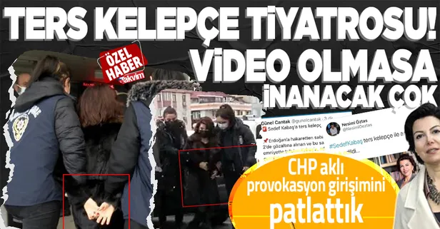 Başkan Erdoğan'a hakaret edip gözaltına alınan Sedef Kabaş'tan "ters kelepçe" tiyatrosu! Video görüntüsü algı oyununu bozdu