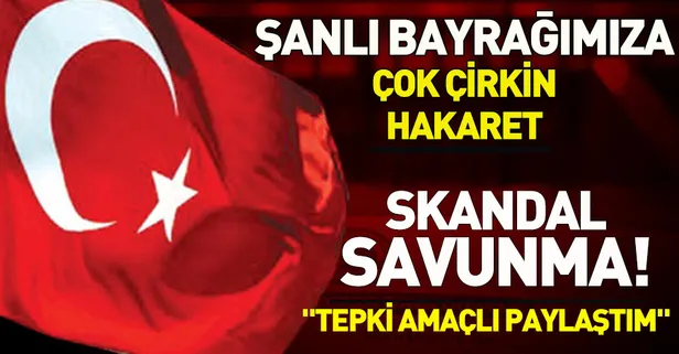 Türk bayrağına çok çirkin hakaret!