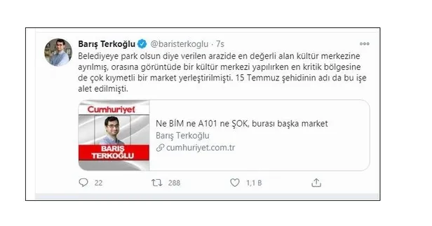 Cumhuriyet Gazetesi yazarı Barış Terkoğlu’nun yazısına yalanlama: FETÖ başarılı olamadığı için sürekli nefret kusuyorlar-1
