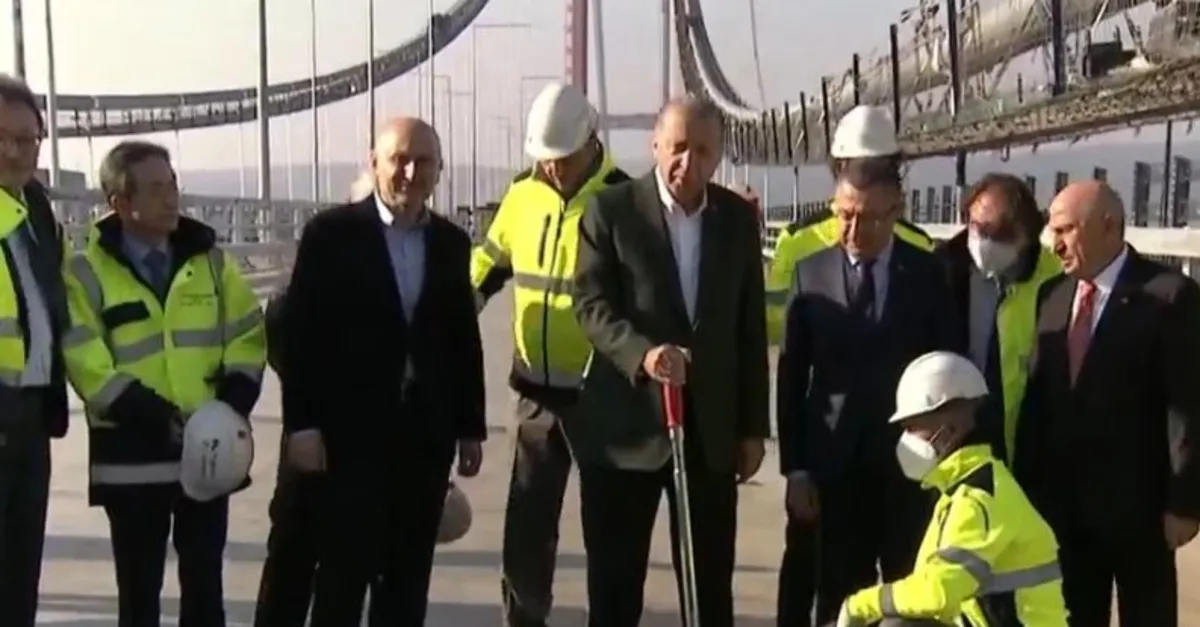 Başkan Erdoğan köprünün son tabliye montajını yaptı