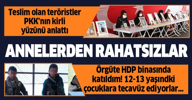 Teslim olan teröristler PKK'nın kirli yüzünü anlattı: HDP binasında katıldım! Çocuklara tecavüz ediyorlar