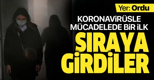 Koronavirüsle mücadelede bir ilk! Sıraya girdiler! Yer: Ordu
