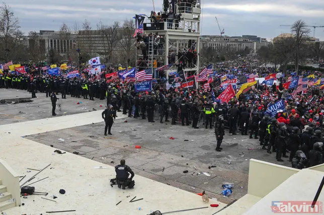 ABD yangın yeri: Donald Trump destekçileri polis barikatını aşarak Kongre binasına girdi! Ölü sayısı yükseliyor