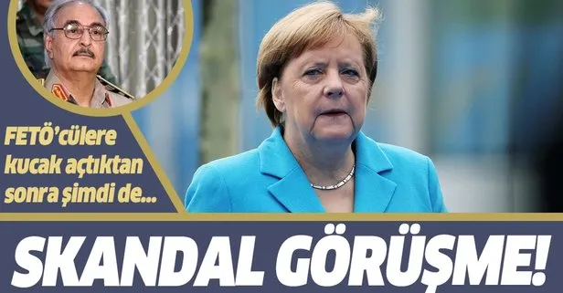 Son dakika: Almanya Başbakanı Merkel, darbeci Hafter ile bir araya geldi
