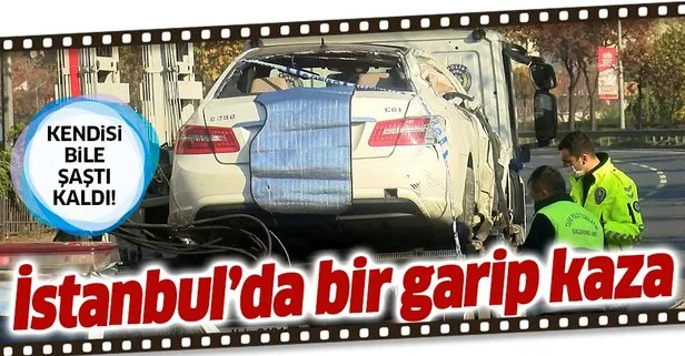 İstanbul’da bir garip kaza! Kendisi bile şaştı kaldı