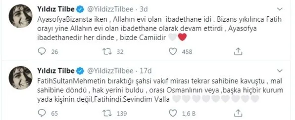 Yıldız Tilbe'nin Ayasofya paylaşımına rekor beğeni! "Hak yerini buldu, Ayasofya sahibine döndü"-5