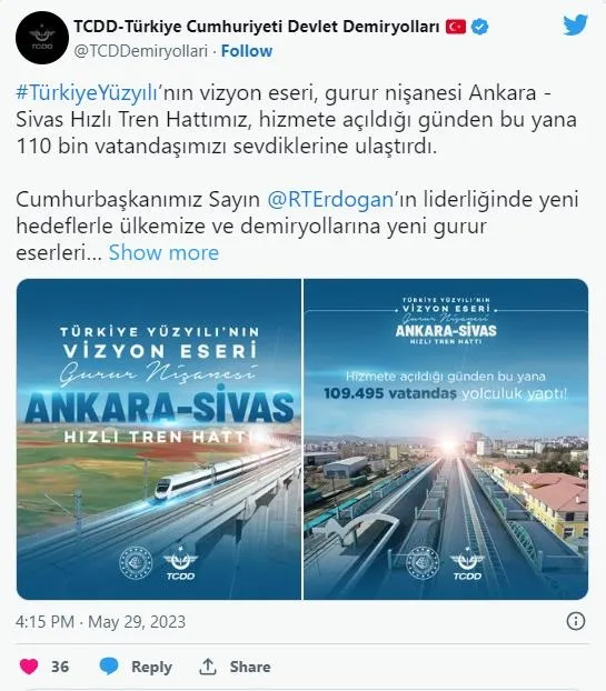Ankara-Sivas Hızlı Tren Hattı'nda rekor! Bugüne kadar yaklaşık 110 bin yolcu taşındı-2