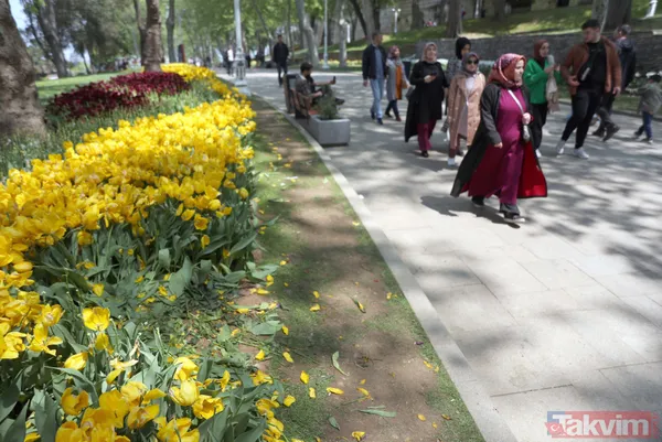 İstanbul Gülhane Parkı 10 katı ziyaretçi ağırladı! Laleler talan edildi - 7