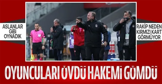 Beşiktaş Teknik Direktörü Sergen Yalçın Kayserispor maçı sonrası konuştu: Bizim maçlarda rakip oyuncular neden atılmıyor