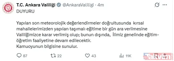 İstanbul ve Ankara'da okullar tatil edildi! 12 Ocak Pazartesi kar tatili olan iller listesi - 2