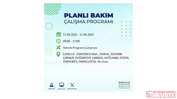 17 Eylül 2025 elektrik kesintisi bildirimi: İstanbul'da elektrik kesintisi olacak ilçeler hangileri? BEDAŞ mahalle mahalle listeledi - 5