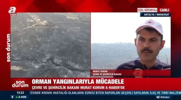 Yangınla mücadelede son durum ne? Bakan Kurum A Haber canlı yayınında açıkladı-2