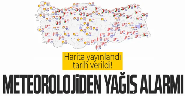 HAVA DURUMU | Meteorolojiden hafta sonu yağış alarmı! Harita yayınlandı: O illerde yaşayanlar dikkat! 18-22 Ağustos