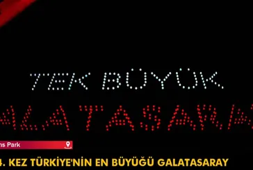 Galatasaray'dan gökyüzünde sarı kırmızı drone şov!