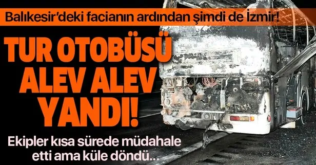 Balıkesir’deki otobüs faciasının ardından bir otobüs yangını daha!