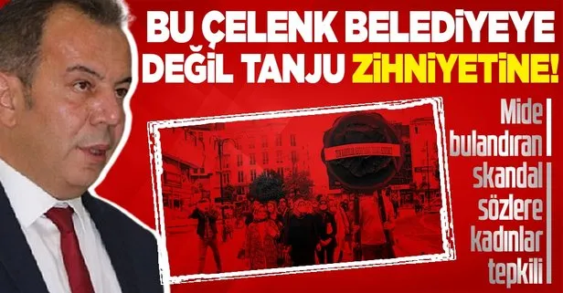 CHP’li Bolu Belediye Başkanı Tanju Özcan’ın mide bulandıran sözlerine kadınlardan siyah çelenkli tepki!