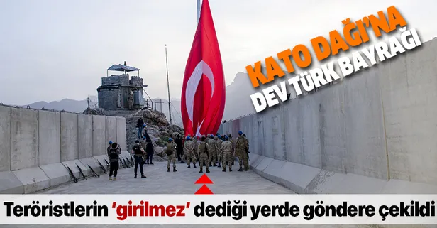 Son dakika: Kato Dağı'na 19 Mayıs kutlamaları kapsamında dev Türk bayrağı dikildi