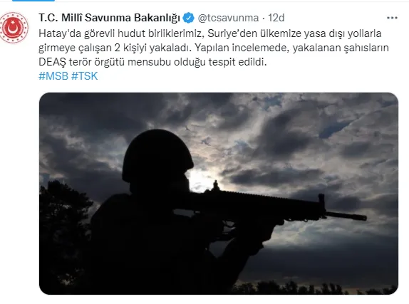 MSB duyurdu! Suriye'den girmeye çalışıyorlardı! 2 DEAŞ'lı terörist yakalandı!-1
